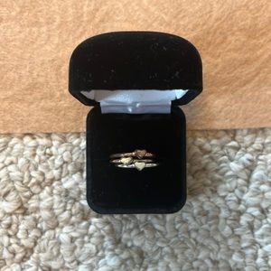 Tricolor heart rings